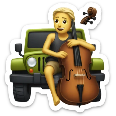 cello driving jeep sticker