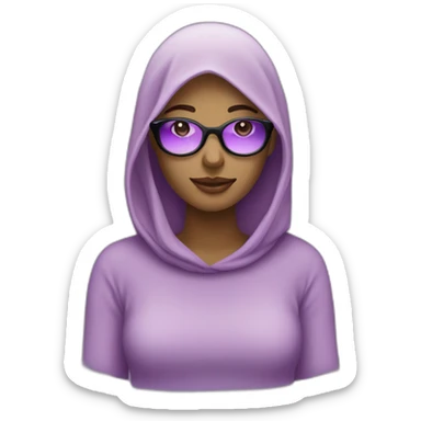 femme musulmane portant des habits mauve et des lunettes de soleil aux verres noirs sticker