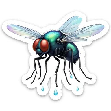 A fly in the shower  sticker
