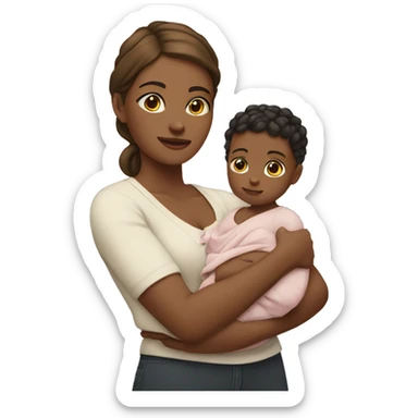 Portrait of a mom holding a baby ￼ sticker