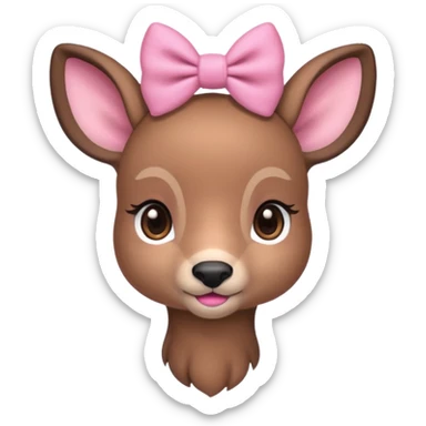 Cute Doe with a pink bow sticker