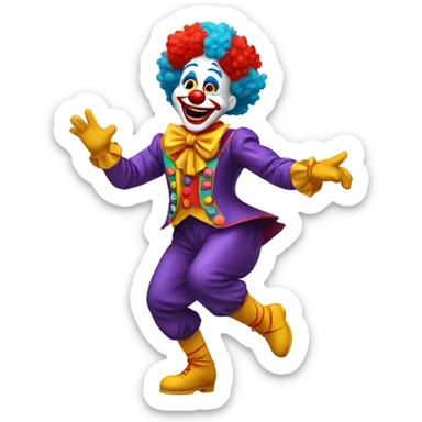 Payaso bailando bien colorido sticker