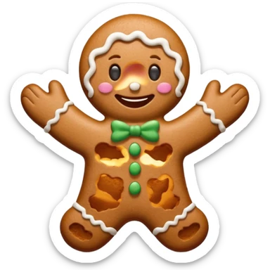 thumb up in gingerbread style sticker