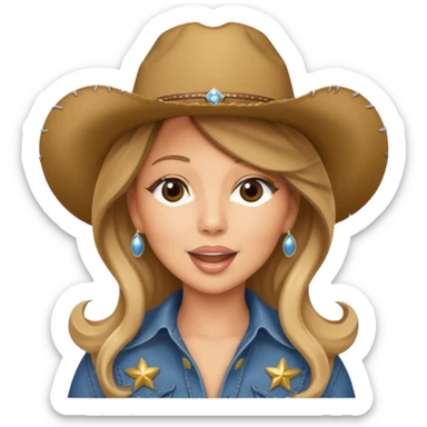 mariah carey is singing with mirco and cowboy hat sticker