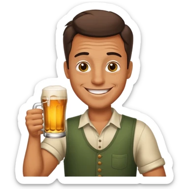 drunk man with a glass of beer sticker