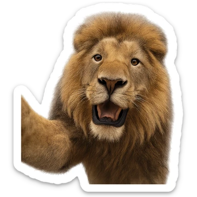 Selfie lion sticker