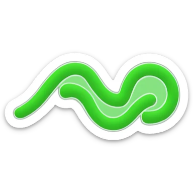 A single green line that forms a squiggle from left to right sticker