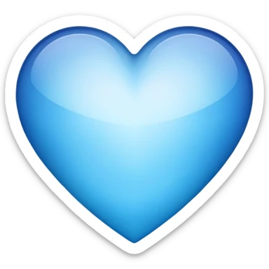 emoji cœur iphone dégradé de bleu clair  sticker