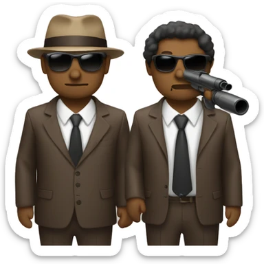 brown suit mafia with bazooka and sunglasses sticker