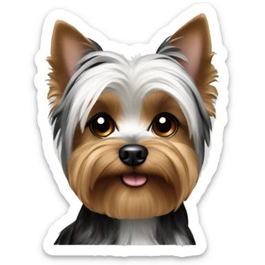 Black and white spotted yorkie dog sticker