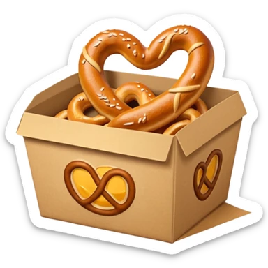 Pretzel on food paper box sticker