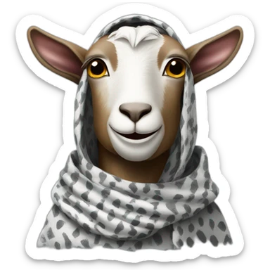 goat wearing Keffiyeh sticker