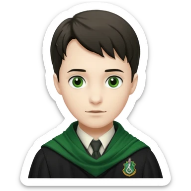 tom riddle, hogwarts uniform,  green scarf sticker