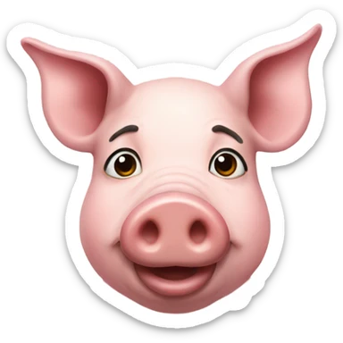 pig with a masc on her face sticker
