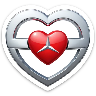 heart shaped Mercedes logo sticker