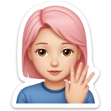 blushing with fingers sticker