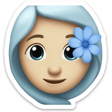 soft blue flower sticker