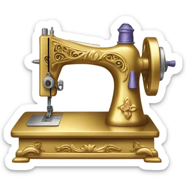 Gold and diamond King’s Favorite Sewing Machine  sticker