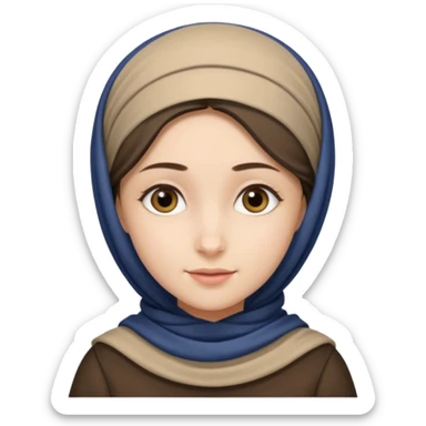 young modest jewish girl head covering sticker