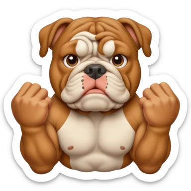 BULLDOG WITH STRONG HAND  sticker
