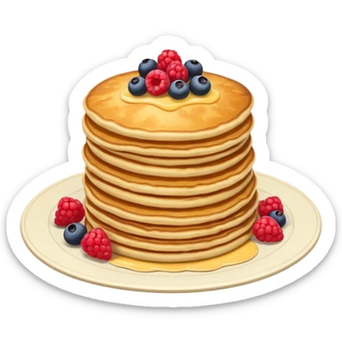 Thick and tall Russian cheese pancakes with berries on top sticker
