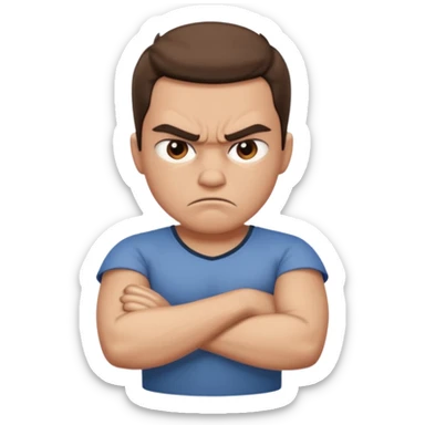 arms crossed mad sticker