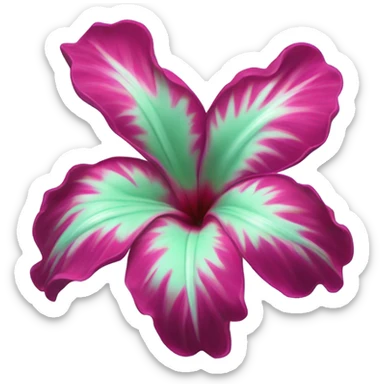 Realistic magenta and mint green Hawaiian flower isolated.  sticker
