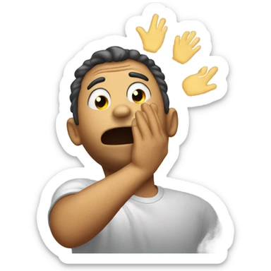 Emoji clapping himself on the head because of how dumm he was sticker