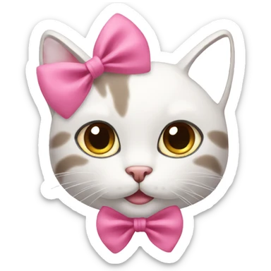 Cat with pink bows  sticker