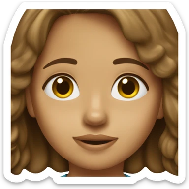 Brunette girl with golden retriever sticker