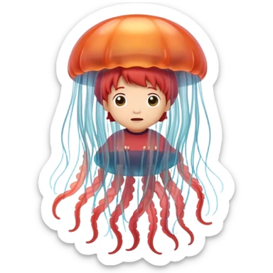 Ponyo on jellyfish sticker