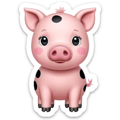Pink pig with spots  sticker