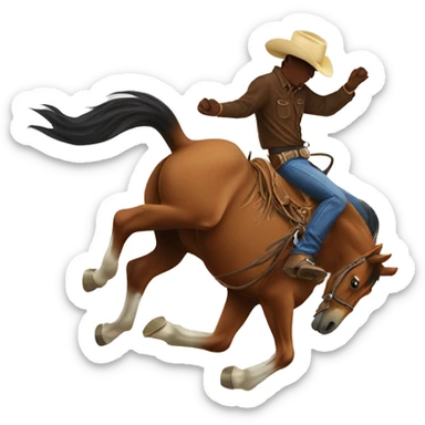 Rodeo bucking horse sticker