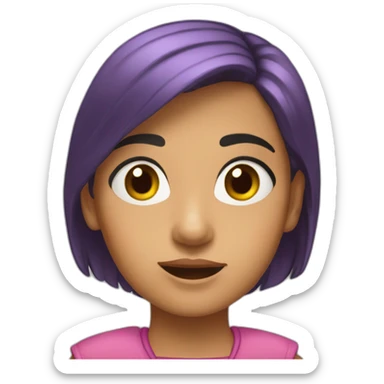 Niña tapadose la cara sticker