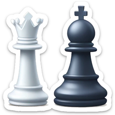 a a queen chess piece and a chess piece fallen down on the ground next to it sticker