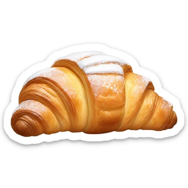 croissant with icing sugar  sticker