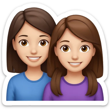 2 Besties g girls one dark brown hair one light brown hair sticker