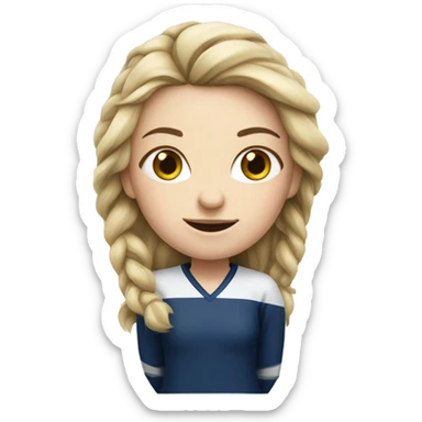 Girl hockey player with white skin sticker