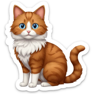 brown cat full body, blue eyes sticker