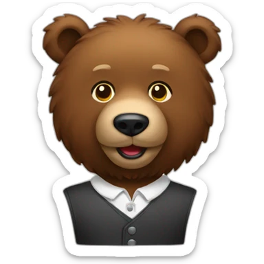Bartender's brown bear sticker