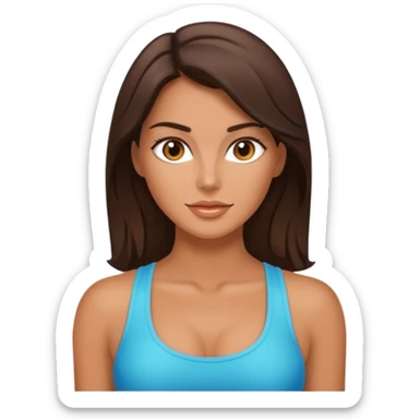 fitness pretty brunette woman sticker