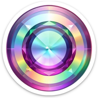 round mystic topaz holographic gem with rainbow colors sticker