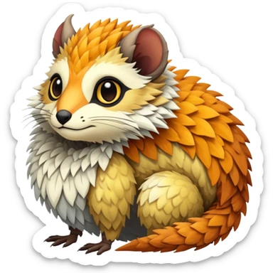 warm-colored Vernid-Trico-Fionbri-creature (full body) sticker