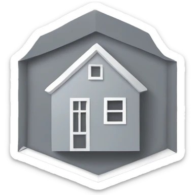 Gray pentagon shape like house  sticker