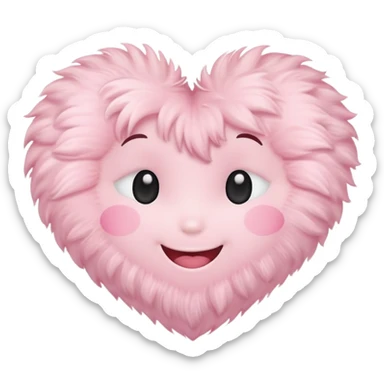 pastel pink heart with a cute face sticker