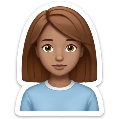 GloomyKassie with brown medium hair, light blue outfit sticker