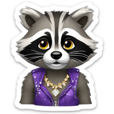 racoon bling bling sticker