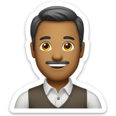 A man gives a greeting sticker