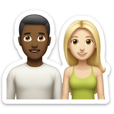 Couple tan guy and white girl sticker