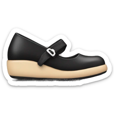 Apple emoji style Pair of Black Mary Jane’s flat schoolgirl shoes sticker